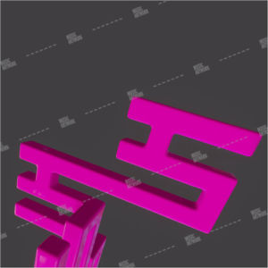 3D Album art with pink shapes